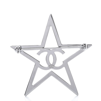 Chanel Ruthenium Crystal Star CC Brooch Blue 3 of 5