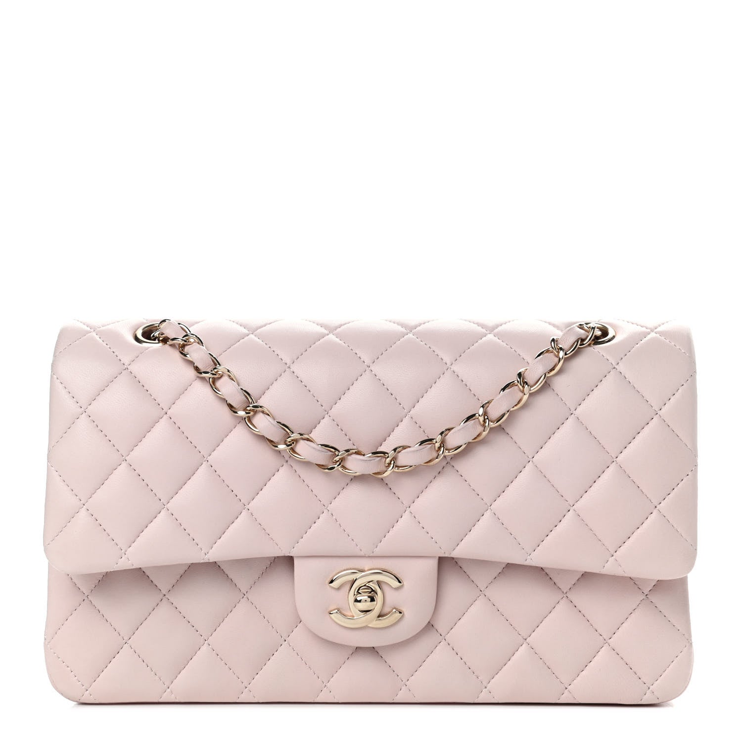 Chanel Lambskin Quilted Medium Double Flap Light Pink 1 of 4