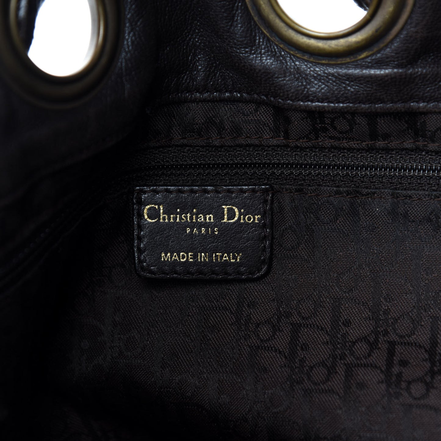 Suede Cannage Drawstring Bag Brown