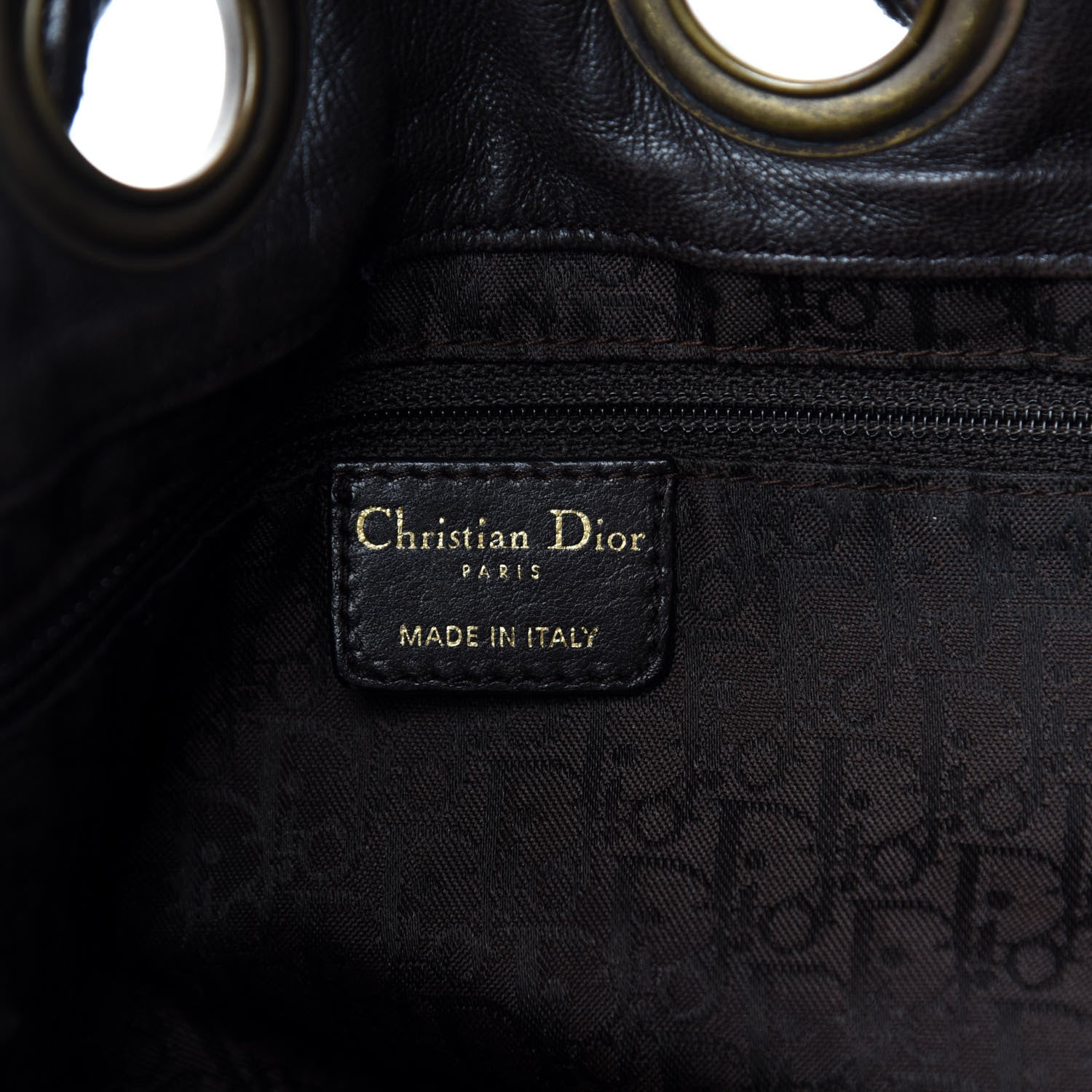 Christian Dior Suede Cannage Drawstring Bag Brown 9 of 11