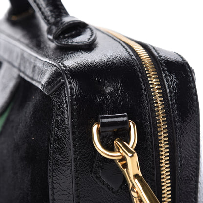 Gucci Suede Patent Web Small Ophidia Top Handle Shoulder Bag Black 11 of 12