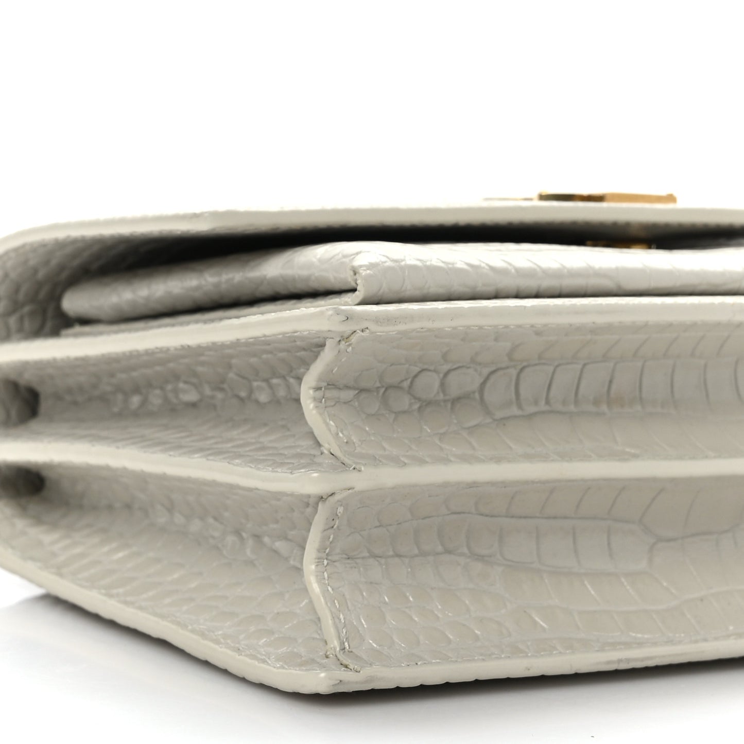 Calfskin Crocodile Embossed Medium Monogram Sunset Blanc Vintage