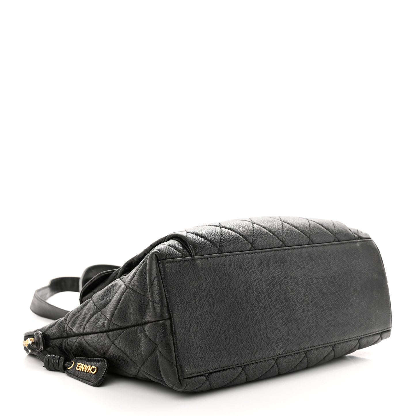 Caviar Quilted Flap Shoulder Bag Black
