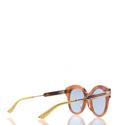 Gucci Acetate Round Frame Web Sunglasses GG0282SA Tortoise 4 of 8