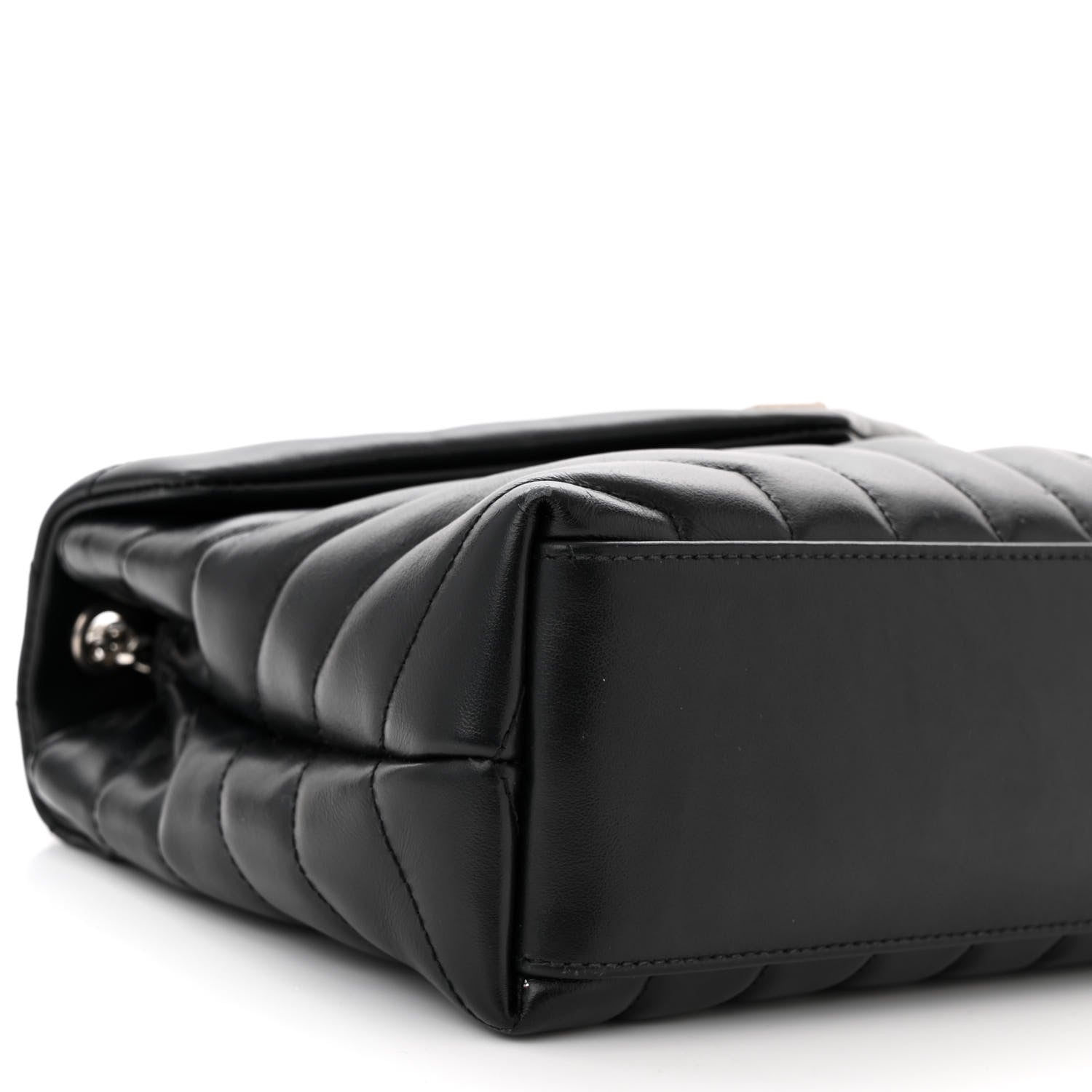 Saint Laurent Calfskin Y Quilted Monogram Small Loulou Chain Satchel Black 9 of 12