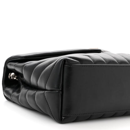 Saint Laurent Calfskin Y Quilted Monogram Small Loulou Chain Satchel Black 9 of 12