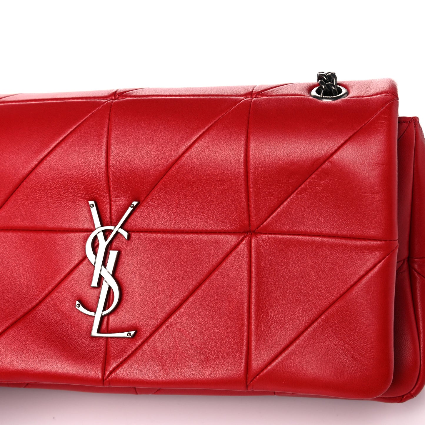 Lambskin Patchwork Monogram Medium Jamie Red
