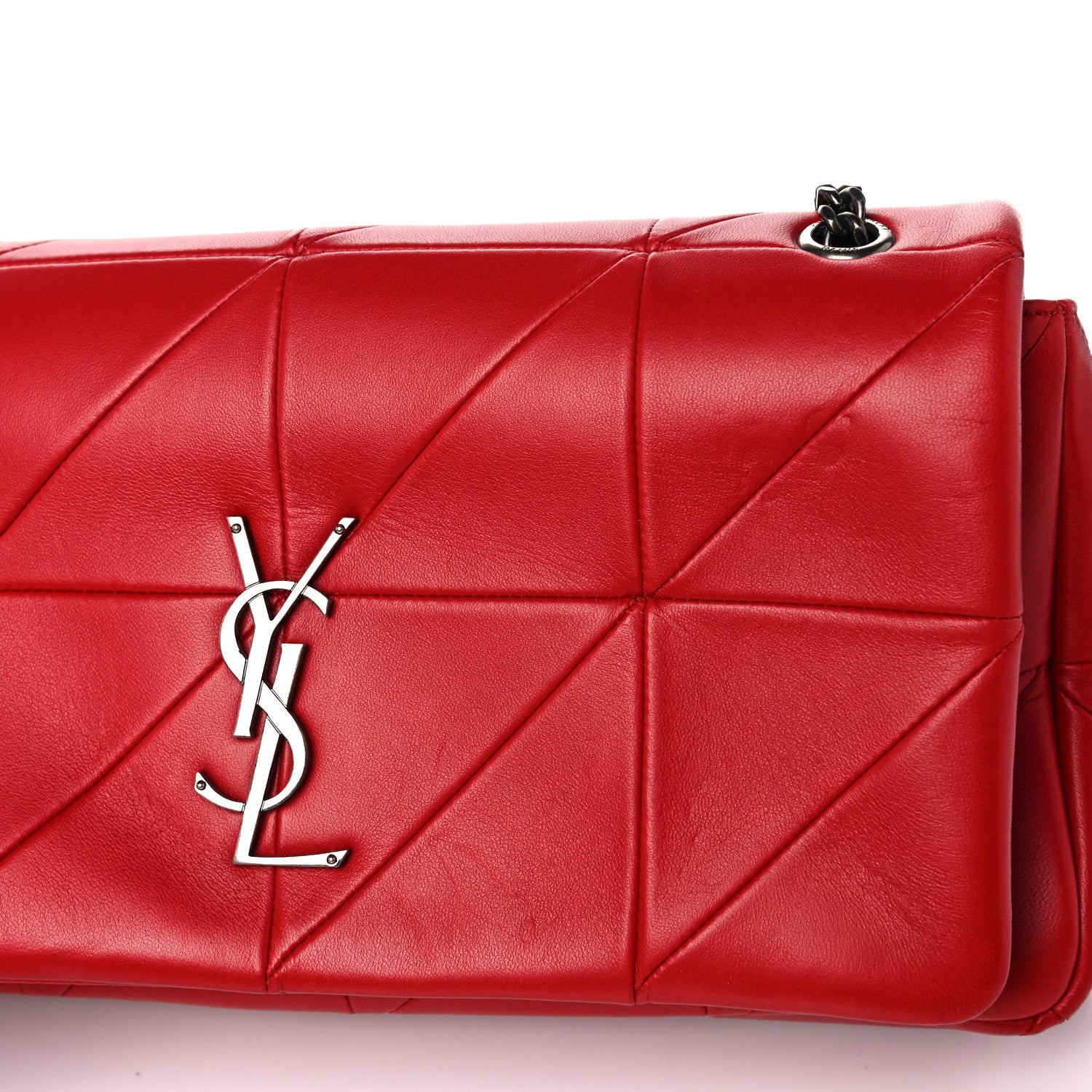 Saint Laurent Lambskin Patchwork Monogram Medium Jamie Red 12 of 13