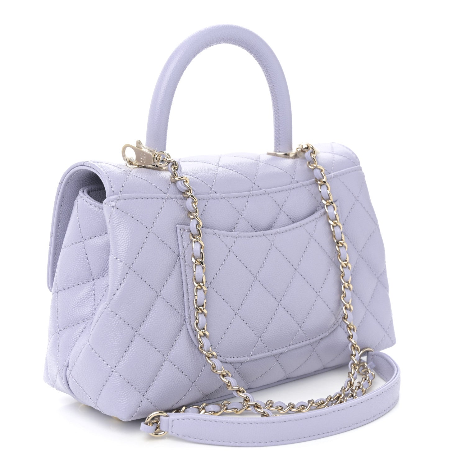 Chanel Caviar Quilted Mini Coco Handle Flap Light Purple 3 of 11