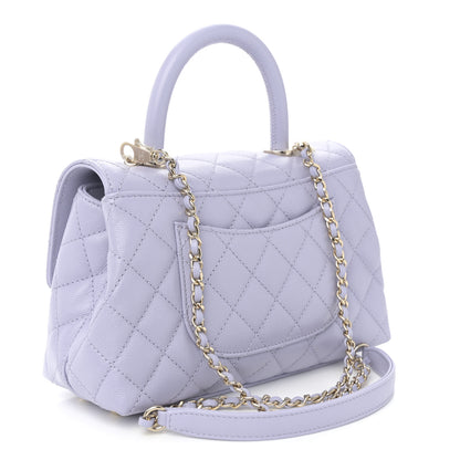 Chanel Caviar Quilted Mini Coco Handle Flap Light Purple 3 of 11