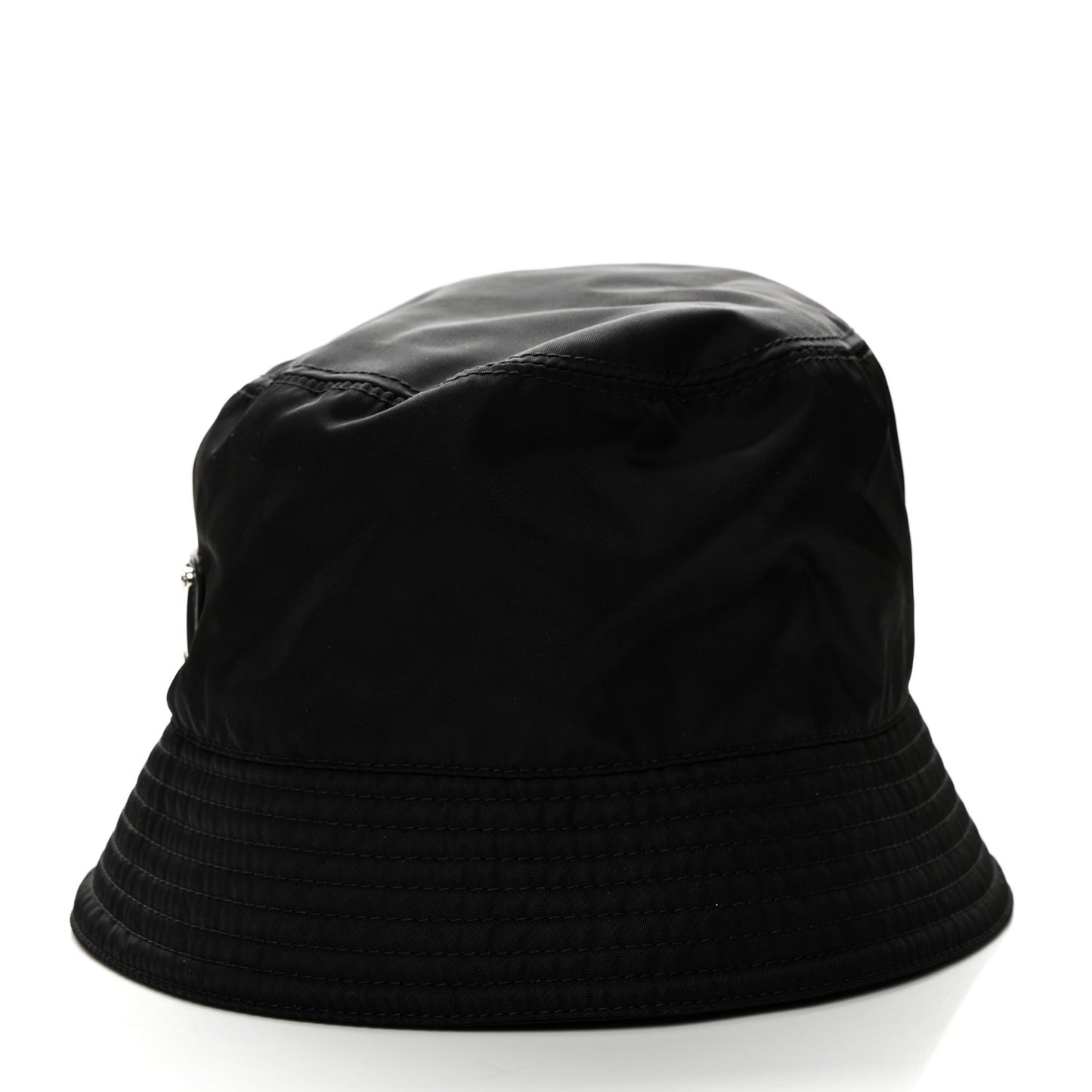 Re-Nylon Metal Triangle Logo Womens Bucket Hat M Black