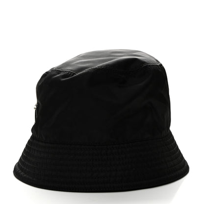 Prada Re-Nylon Metal Triangle Logo Womens Bucket Hat M Black 3 of 8