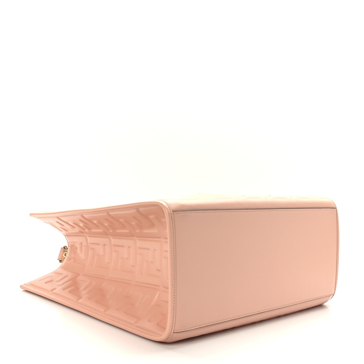 Fendi Vitello Plexiglass FF Embossed Medium Fendi Sunshine Shopper Tote Baby Pink 4 of 8