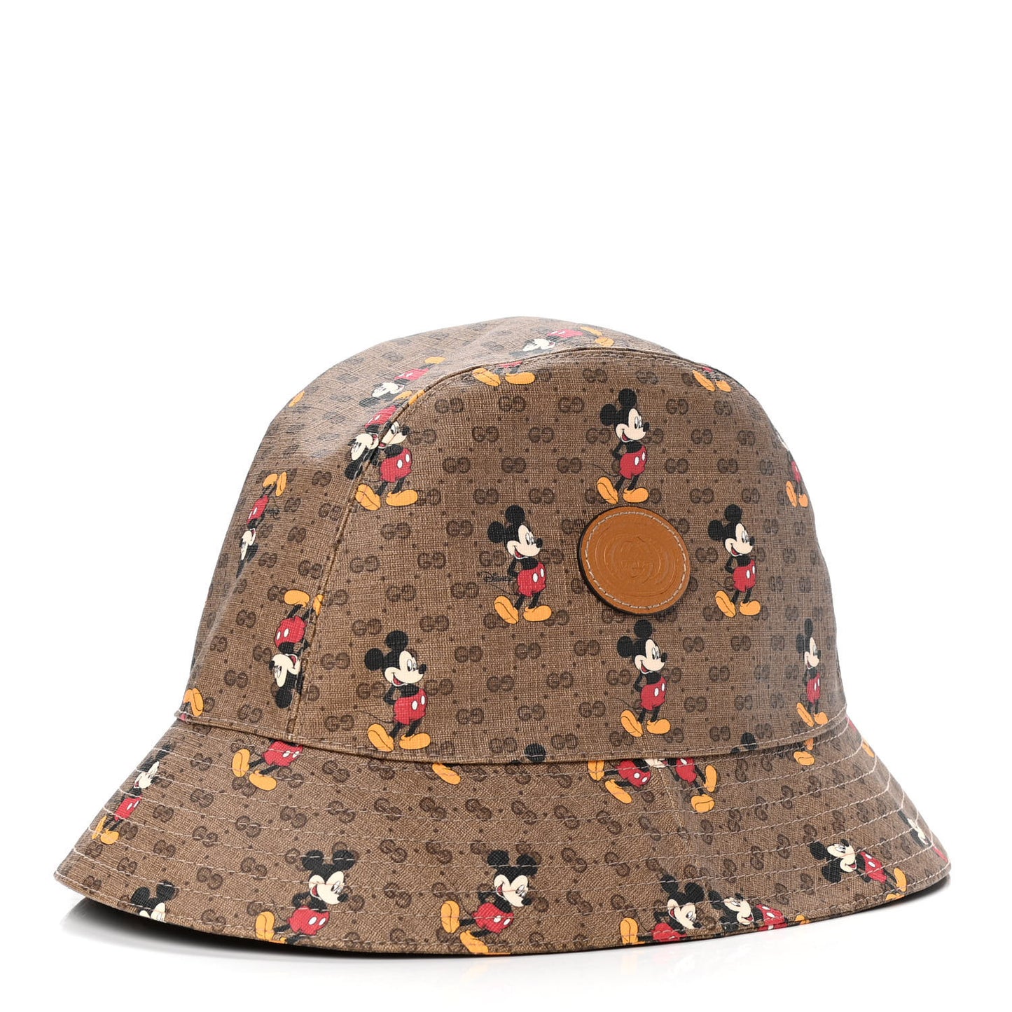 X DISNEY Mini Vintage GG Supreme Monogram Mickey Mouse Trent Bucket Hat L Beige Ebony Yellow