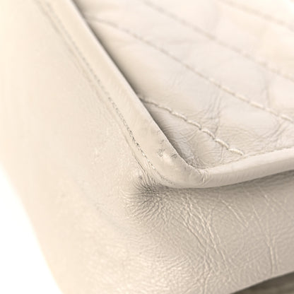Saint Laurent Crinkled Calfskin Matelasse Monogram Baby Niki Chain Satchel White 12 of 15