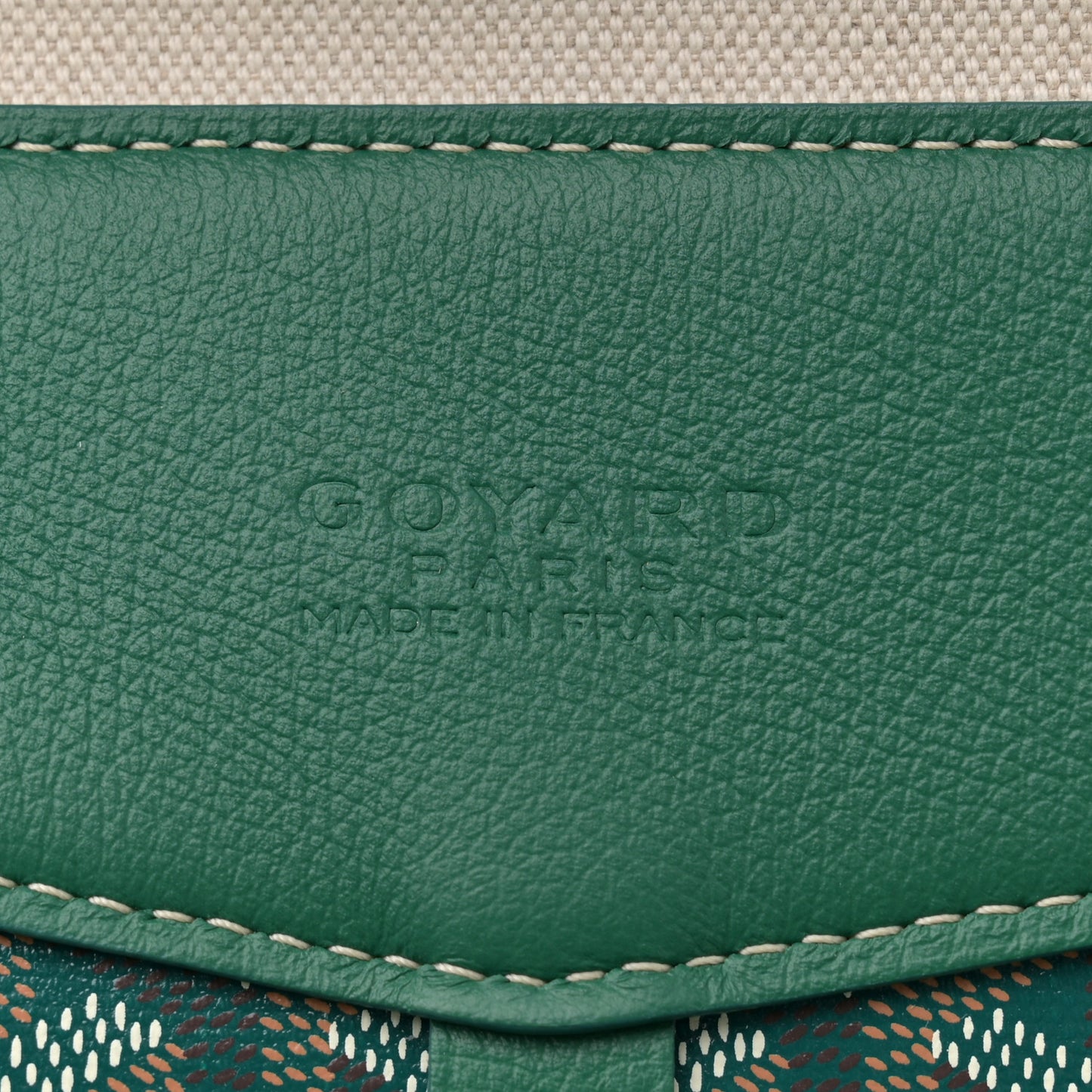 Goyardine Calfskin Cisalpin Document Case Green