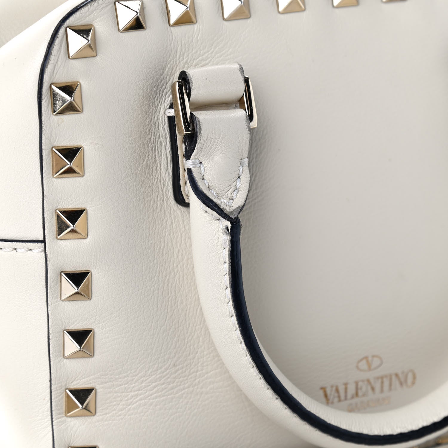 Valentino Garavani Calfskin Rockstud Top Handle Camera Crossbody Bag Ivory 12 of 12