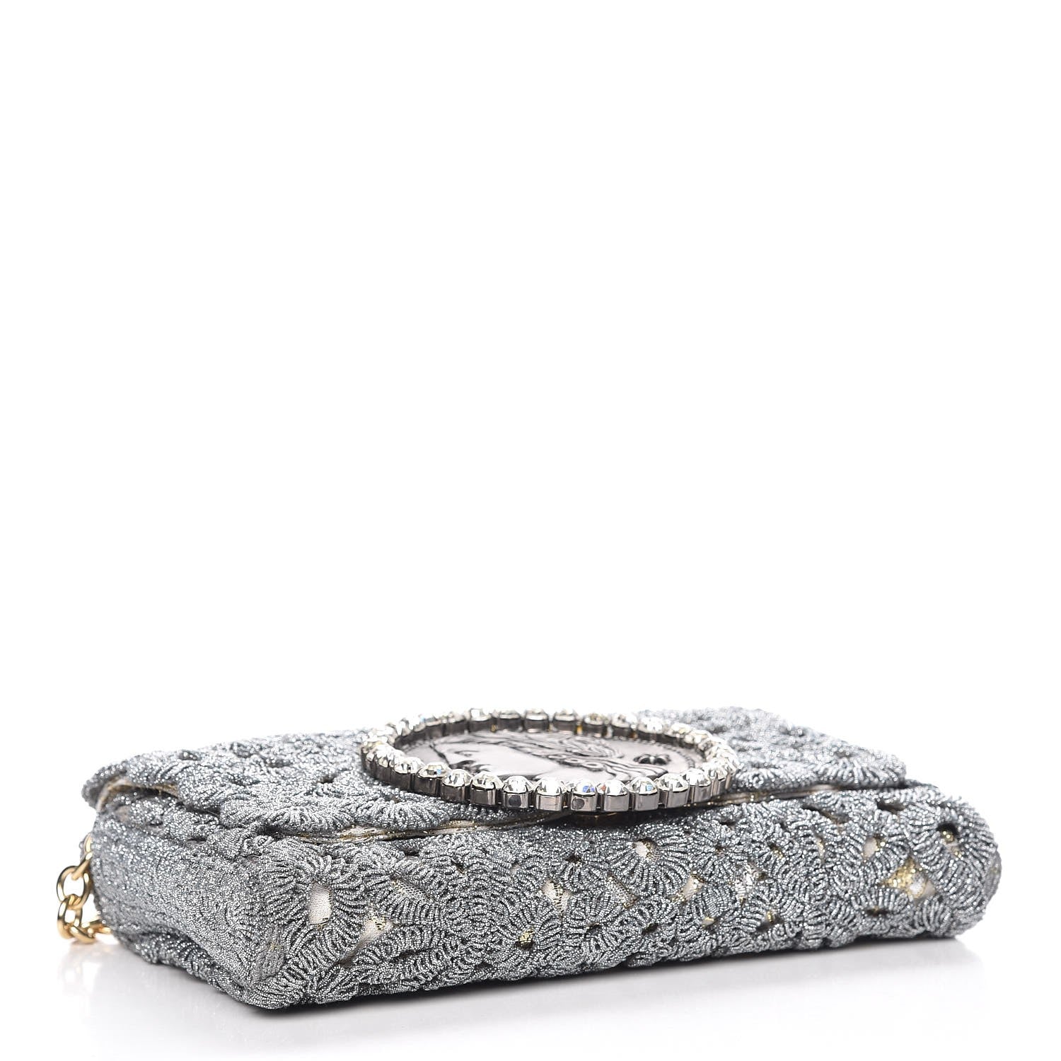 Dolce & Gabbana Jacquard Crochet Coin Bag Silver 4 of 6