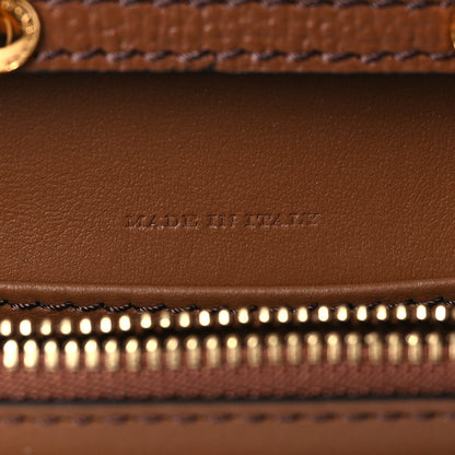 Burberry Grained Calfskin House Check Tartan Mix Hampshire Wallet On Chain Tan 6 of 9