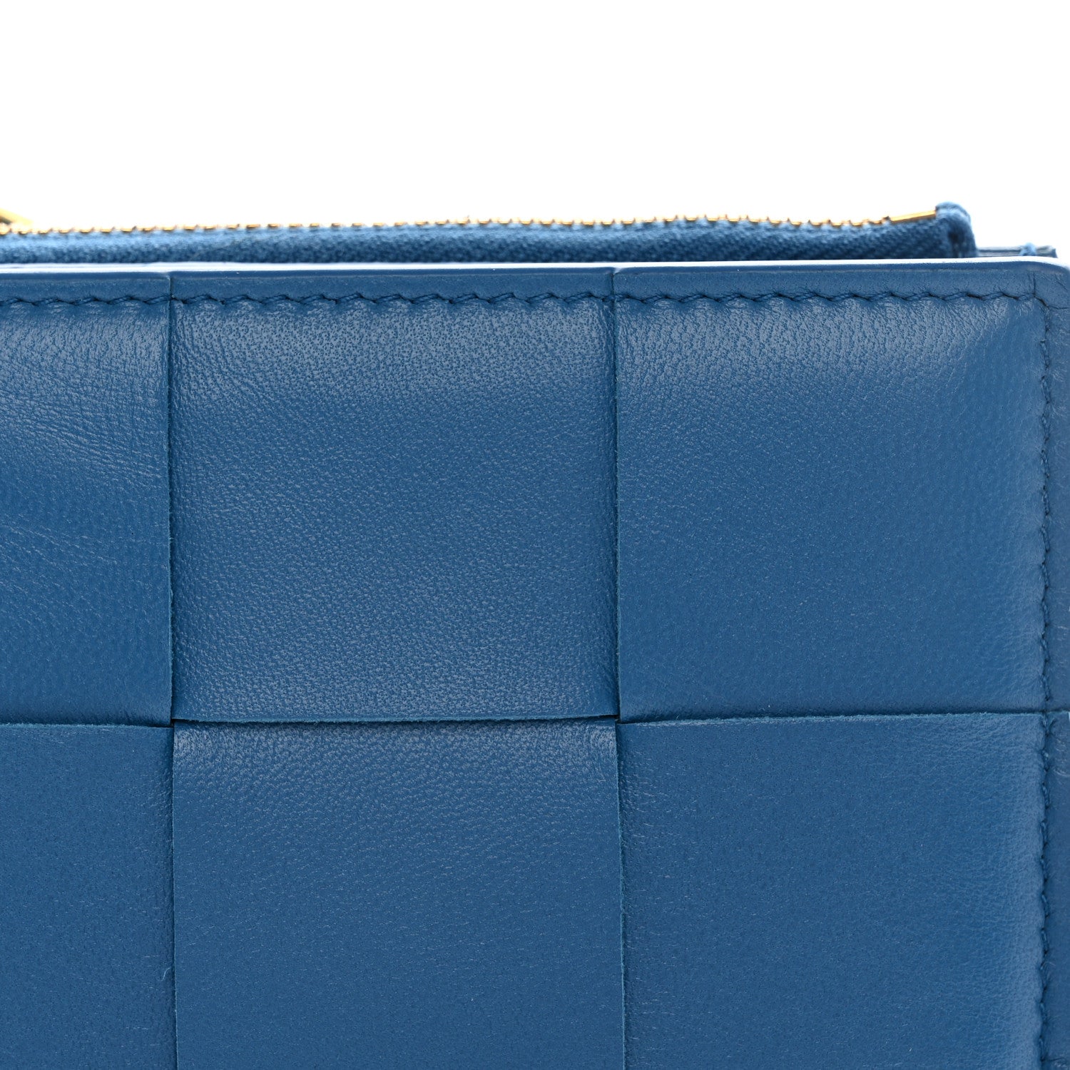Bottega Veneta Nappa Maxi Intrecciato Bifold Zip Wallet Deep Pacific 8 of 8