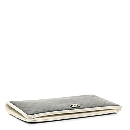 Chanel Calfskin Diamond Stitched Yen Wallet Dark Navy Blue 4 of 9