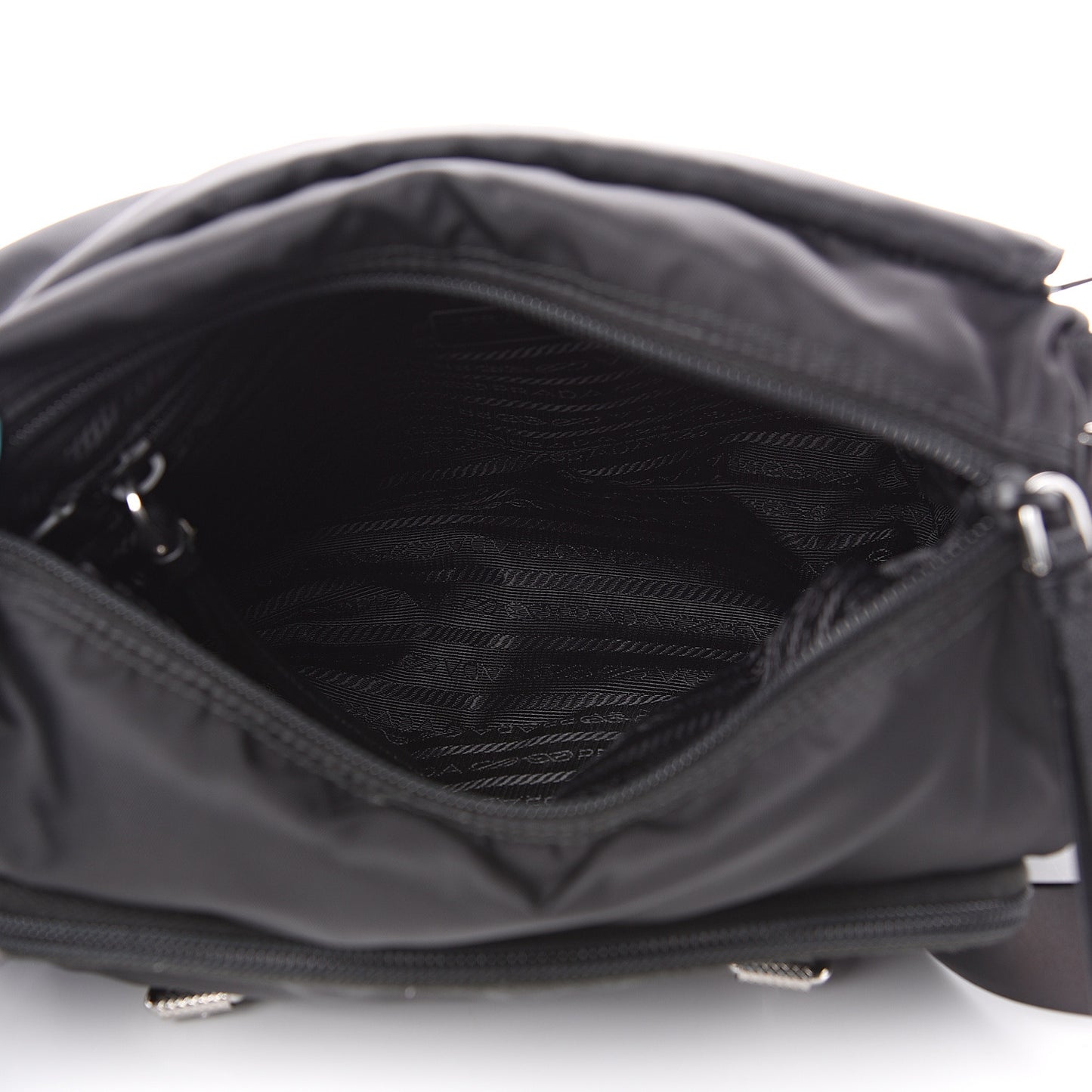 Nylon New Vela Studded Messenger Black Fuoco