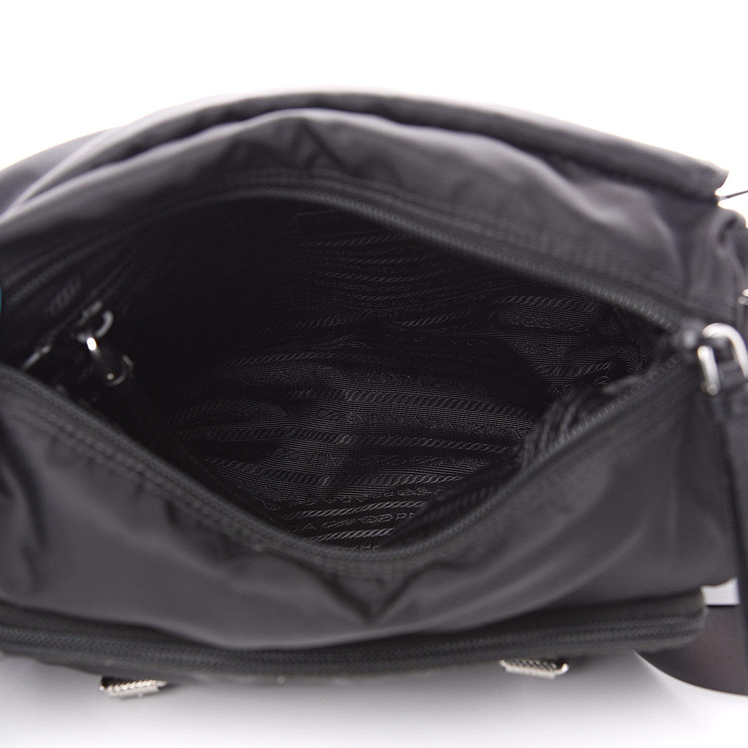 Prada Nylon New Vela Studded Messenger Black Fuoco 4 of 10