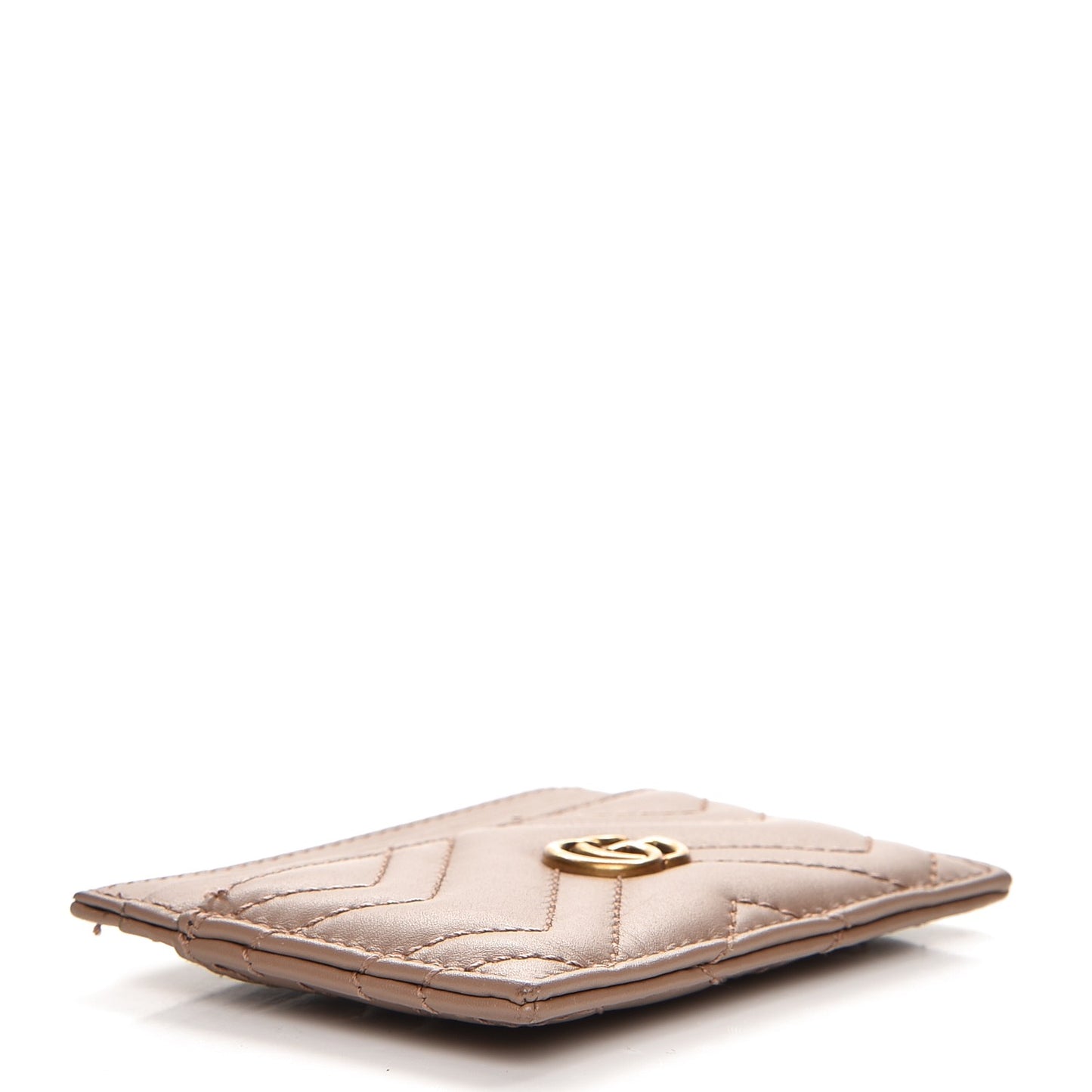 Calfskin Matelasse GG Marmont Card Holder Porcelain Rose