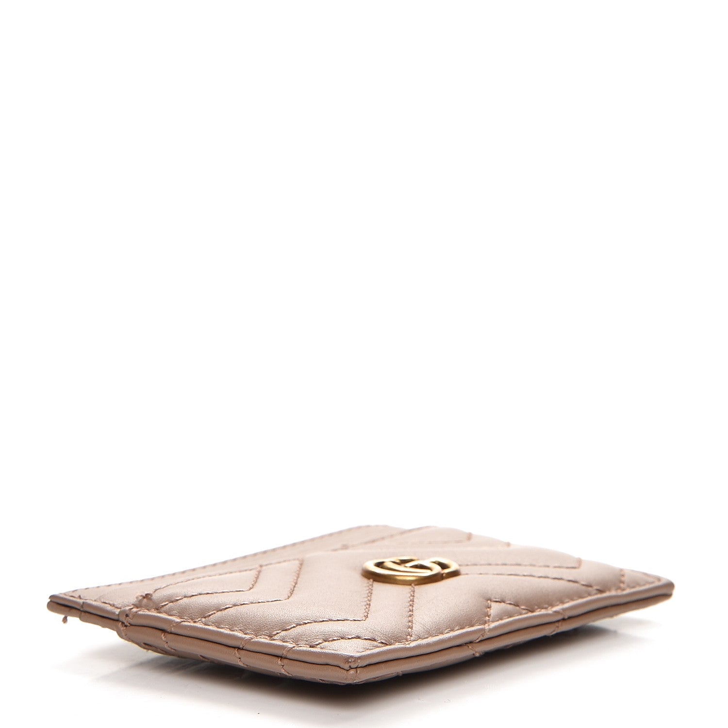 Gucci Calfskin Matelasse GG Marmont Card Holder Porcelain Rose 4 of 6