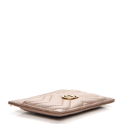 Gucci Calfskin Matelasse GG Marmont Card Holder Porcelain Rose 4 of 6