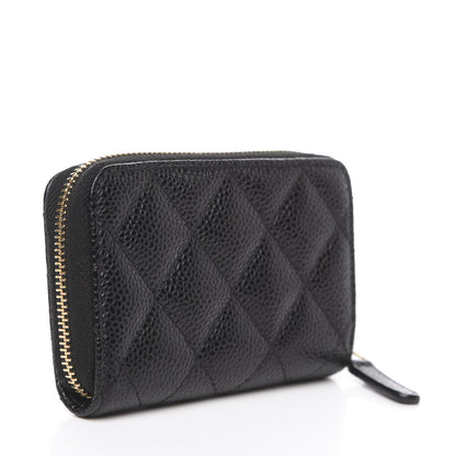 Chanel Caviar Quilted Zip Coin Purse Black 3 of 8