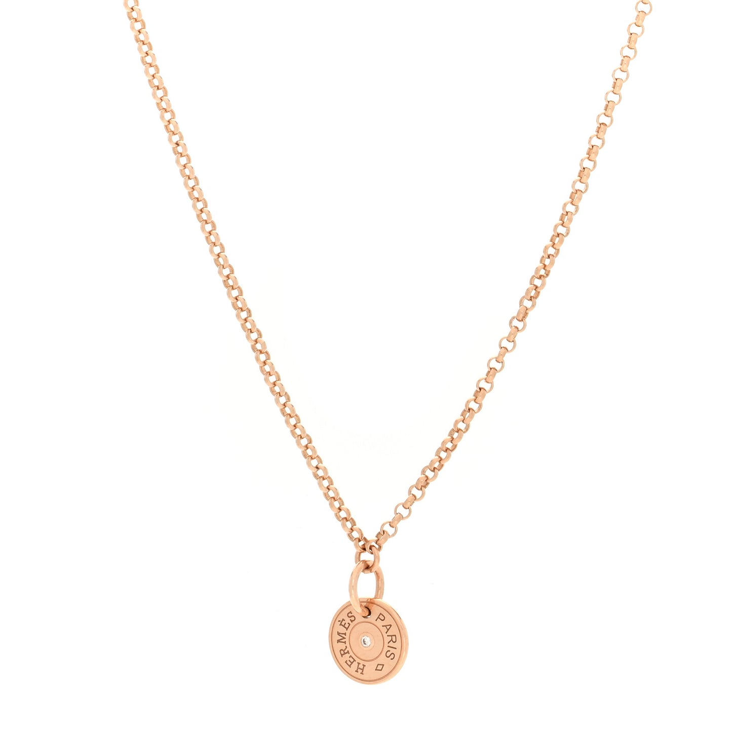 18K Rose Gold Diamond Gambade Clou de Selle Necklace