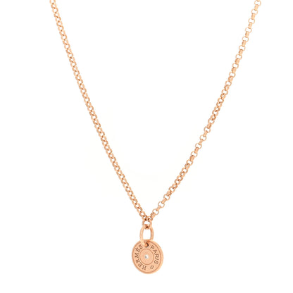 Hermes 18K Rose Gold Diamond Gambade Clou de Selle Necklace 1 of 6