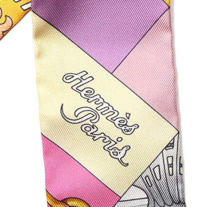 Hermes Silk Cliquetis Twilly Bouton D'Or Mauve 2 of 5