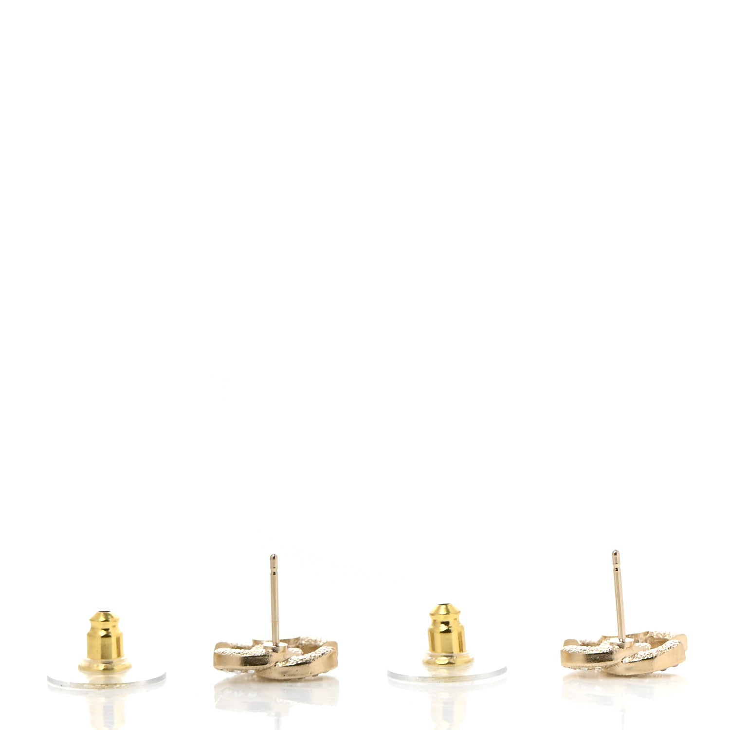 Chanel Crystal CC Earrings Gold 3 of 5