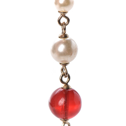 Chanel Pearl Bead Multi Strand CC Long Necklace Gold 4 of 6