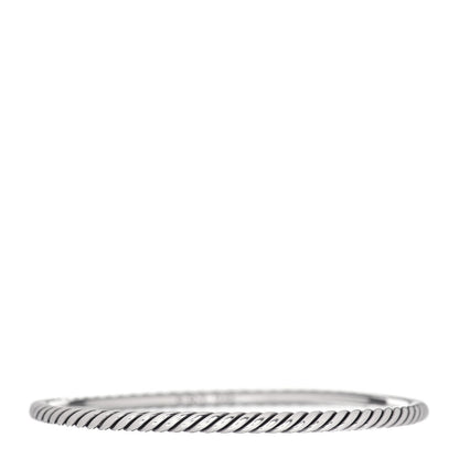 David Yurman Sterling Silver 4mm Cable Classics Bangle Bracelet 1 of 4