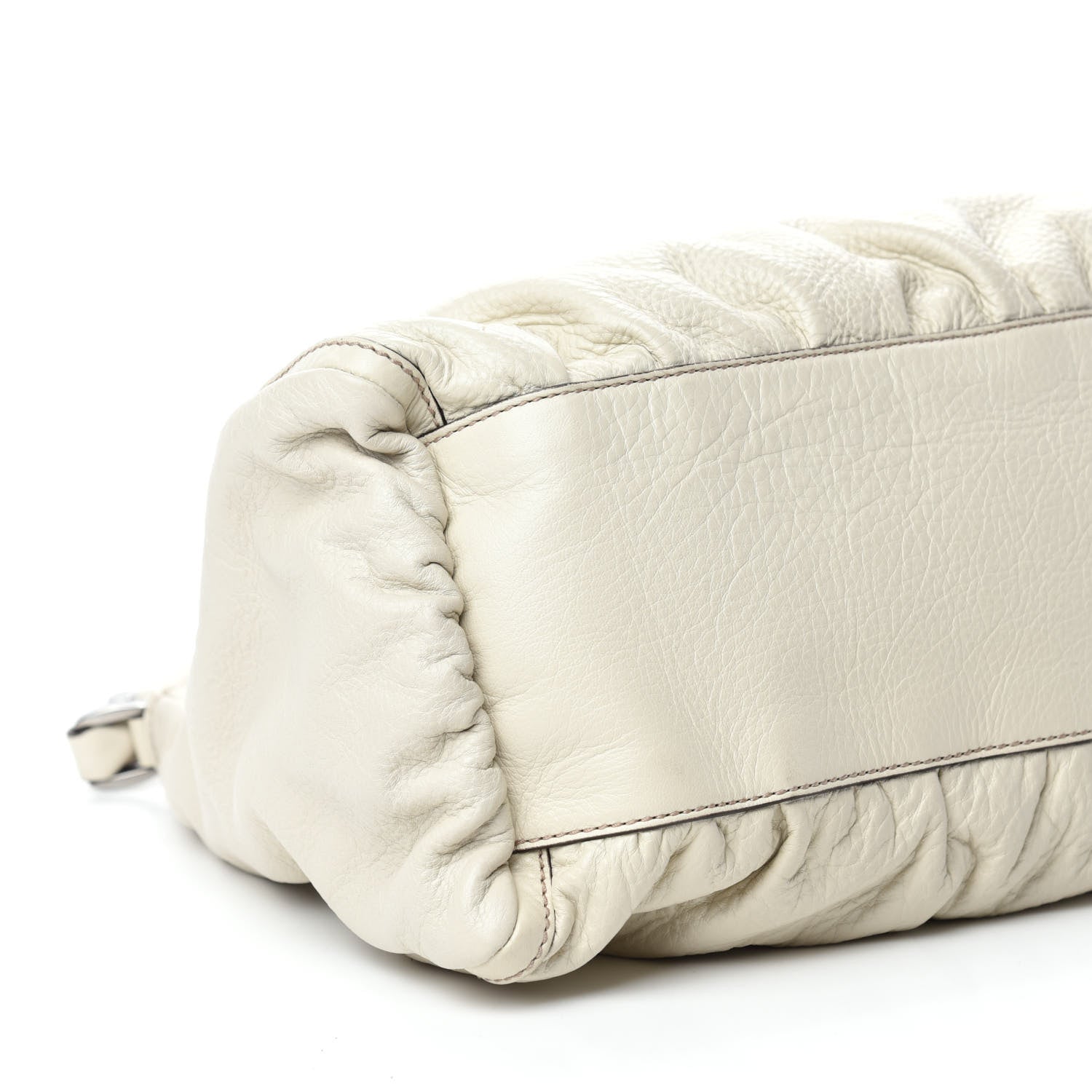 Gucci Calfskin Large D Gold Ring Hobo Off White 6 of 10