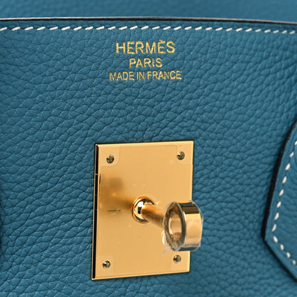 Hermes Togo Birkin 35 New Blue Jean 6 of 12