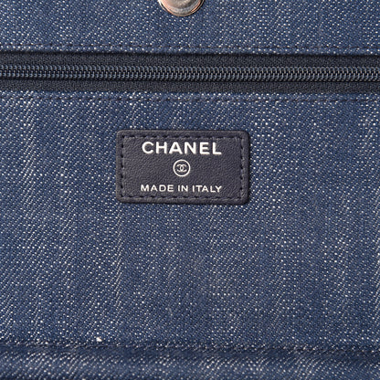 Chanel Denim Velvet Wallet On Chain WOC Blue 8 of 10