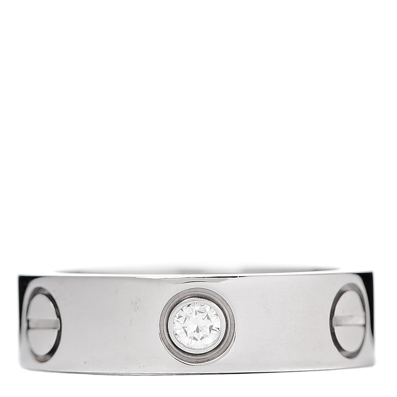 Cartier 18K White Gold 3 Diamond 5.5mm LOVE Ring 50 5.25 3 of 5