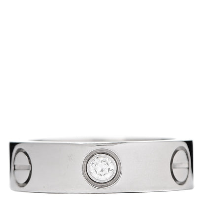 Cartier 18K White Gold 3 Diamond 5.5mm LOVE Ring 50 5.25 3 of 5