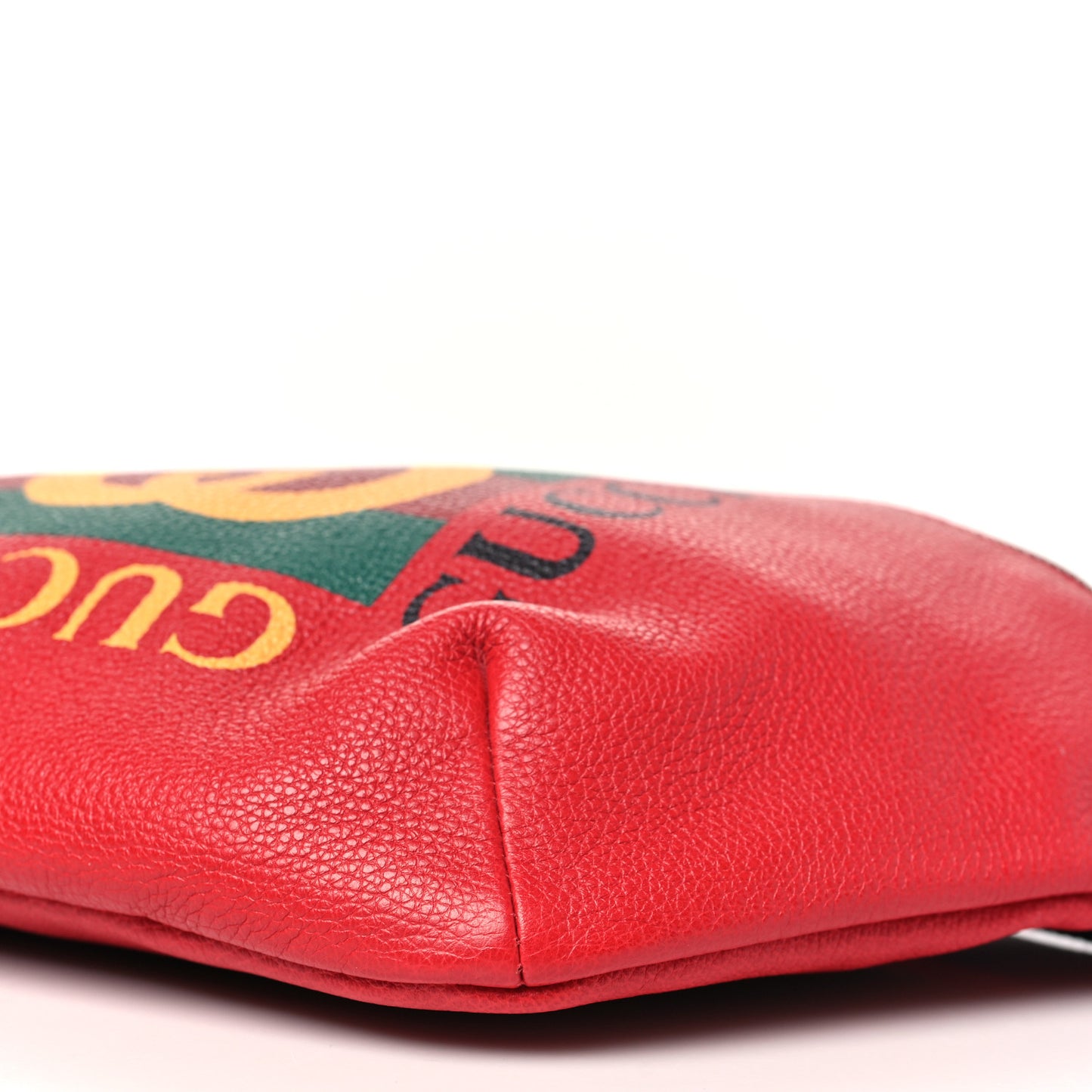 Grained Calfskin Logo Belt Bag Hibiscus Red