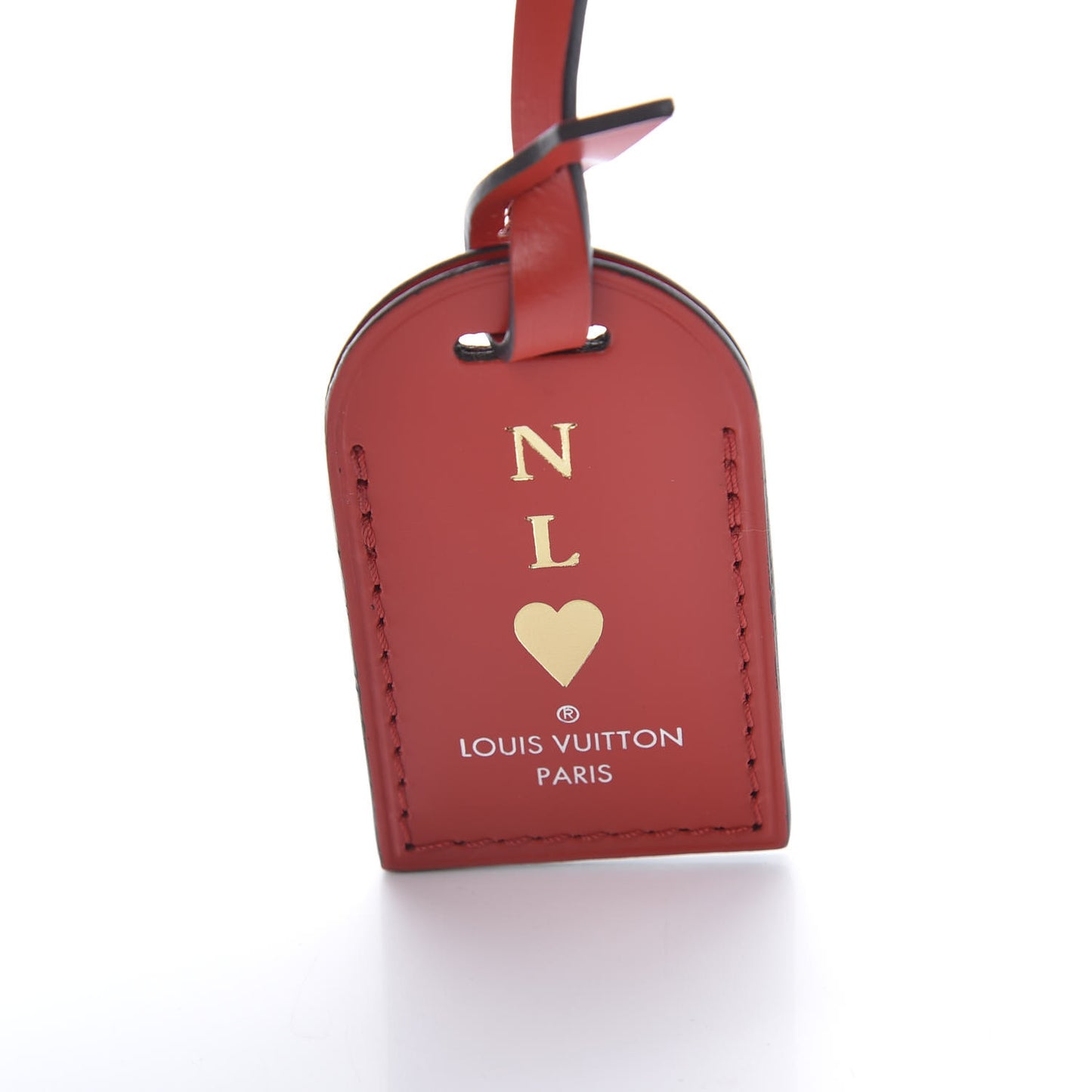 Calfskin Luggage Tag Red