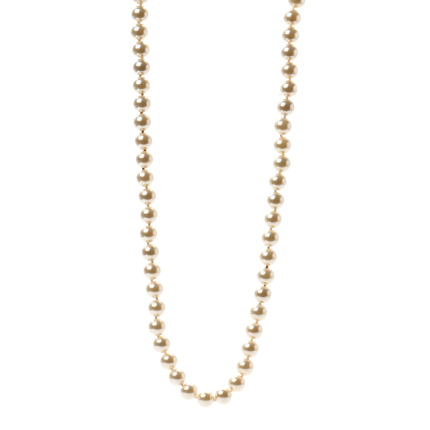 Chanel Graduated Pearl CC Long Necklace Gold 1 of 5