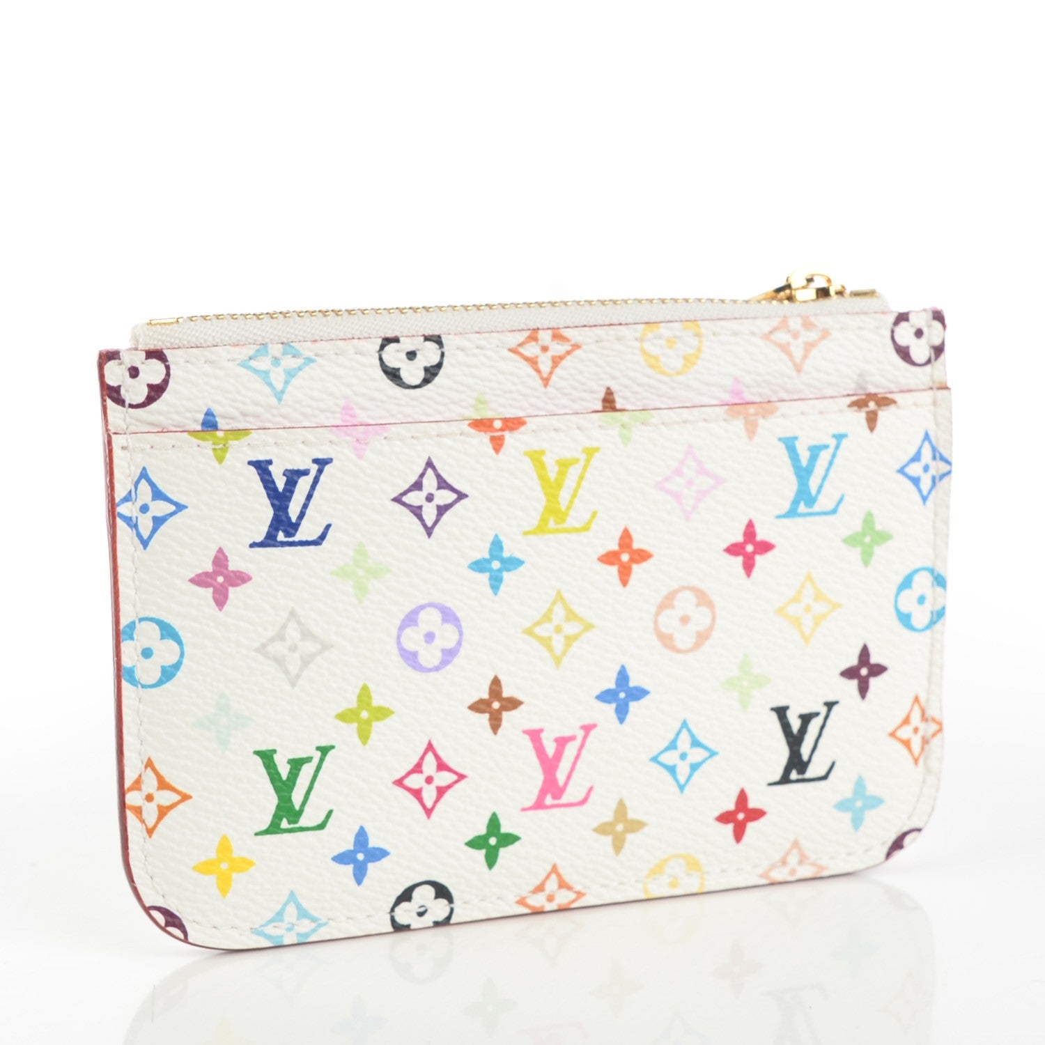 Louis Vuitton Monogram Multicolor Key Pouch White Litchi 3 of 7