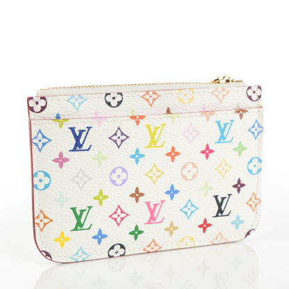 Louis Vuitton Monogram Multicolor Key Pouch White Litchi 3 of 7