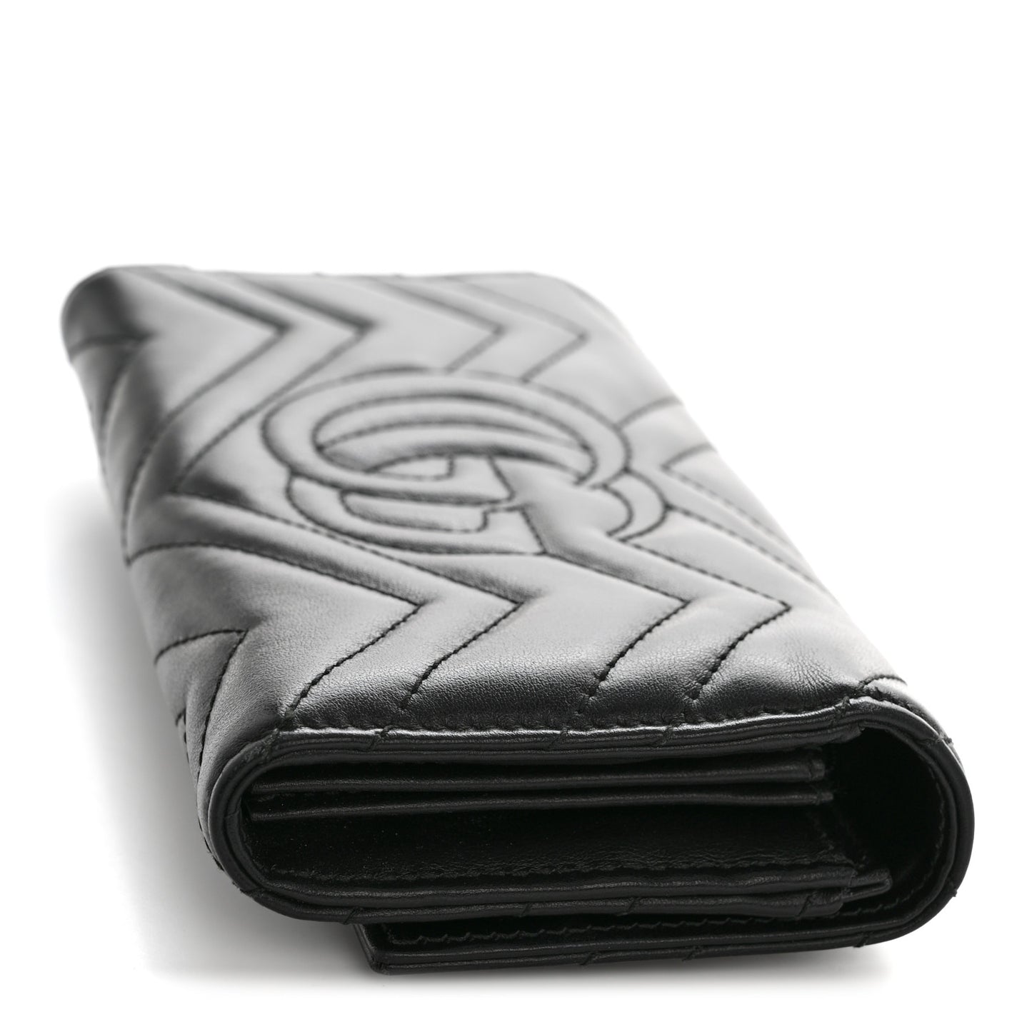 Calfskin Matelasse GG Marmont Continental Wallet Black