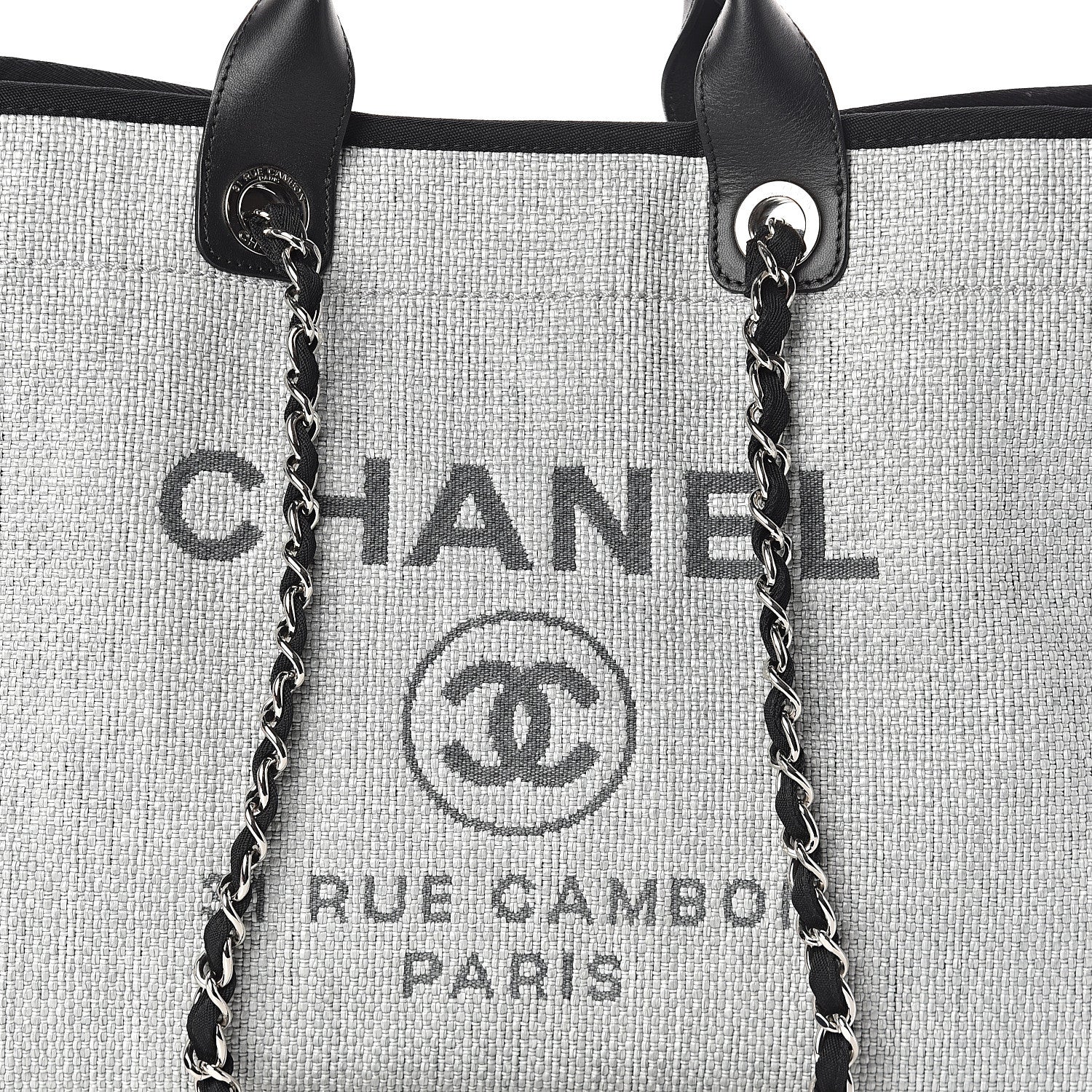 Chanel Canvas Medium Deauville Tote Grey 7 of 9