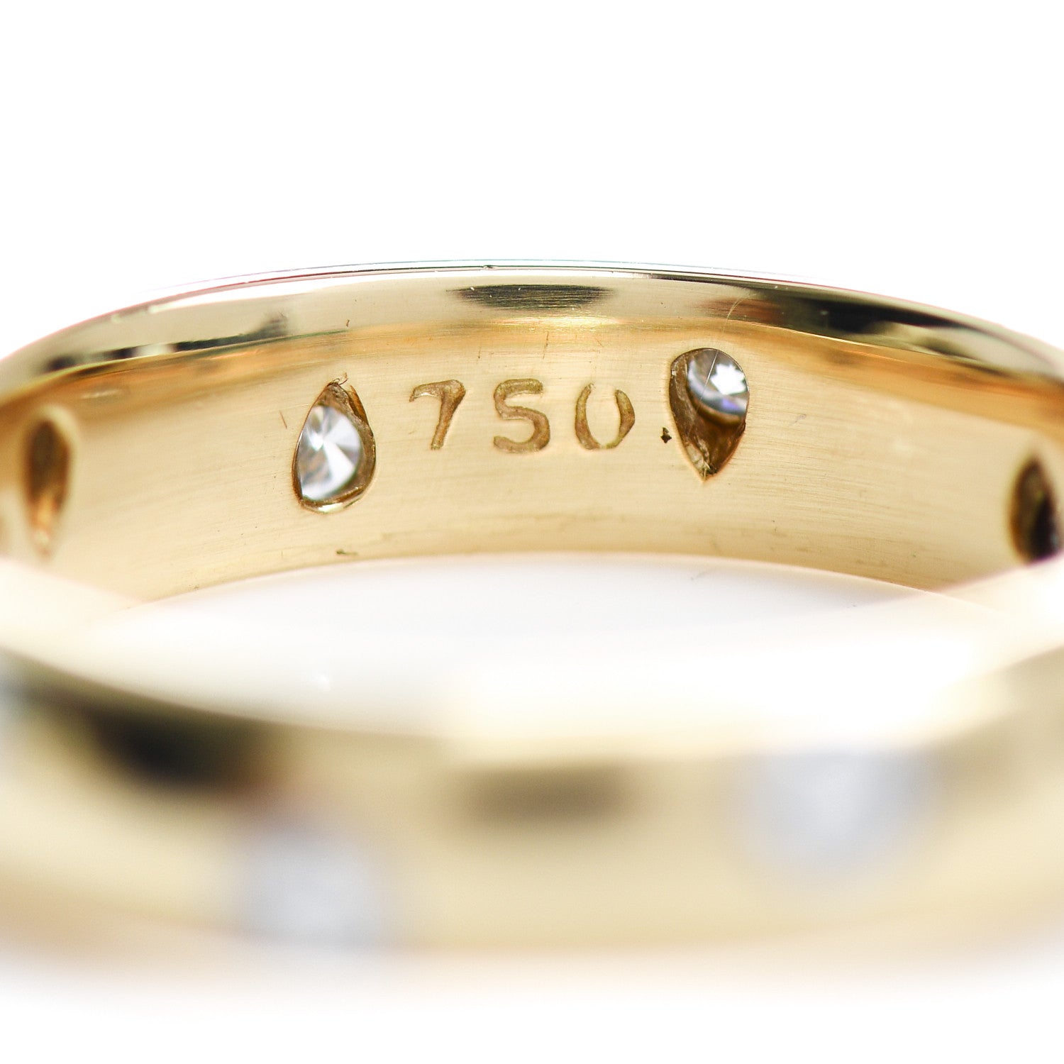 Tiffany 18K Yellow Gold Platinum Diamond 4mm Etoile Band Ring 48 4.5 4 of 5